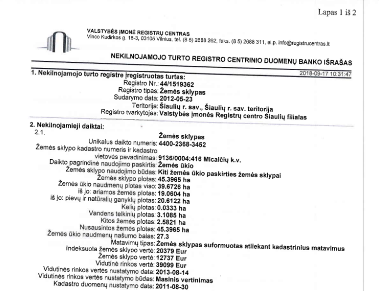 Parduodamas sklypas Micaičių k., Šiaulių r. sav., 4539.6 a ploto 3