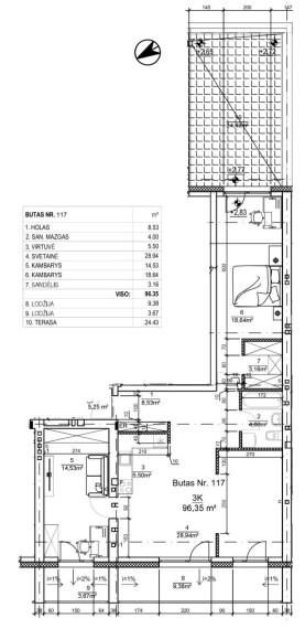 Parduodamas butas Leičių g., Pašilaičiai, Vilniaus m., Vilniaus m. sav., 96.35 m² ploto 3 kambariai 3