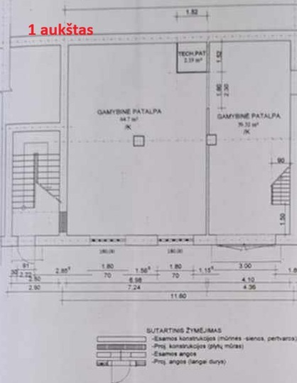 Nuomojamos gamybinės patalpos Kranto g., Panevėžio m., Panevėžio m. sav., 408.11 m2 ploto 1