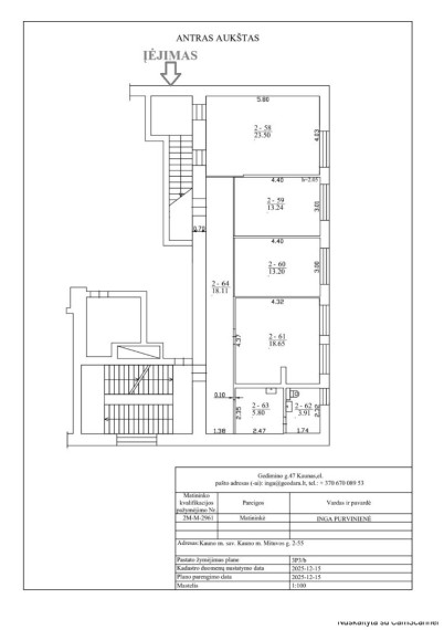 Parduodamos administracinės, gamybinės, kitos paskirties, paslaugų, prekybos patalpos Mituvos g., Žaliakalnis, Kauno m., Kauno m. sav., 102 m2 ploto 26