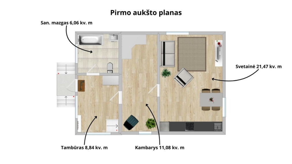 Parduodamas namas Kriaušių g., Valų k., Trakų r. sav., 61.3 m2 ploto, 2 aukštai 7