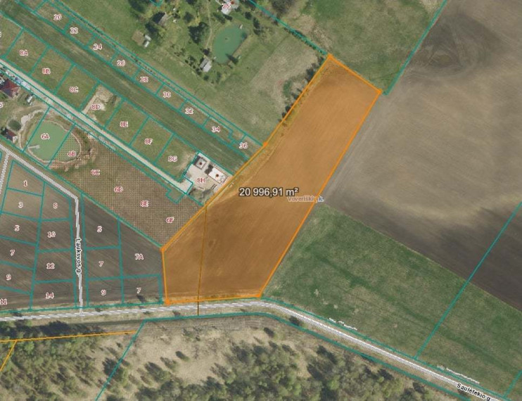 Parduodamas  sklypas Voveriškių k., Šiaulių r. sav., 209.12 a ploto 2