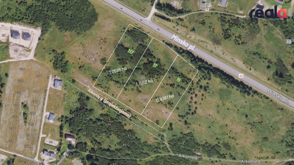Parduodamas 3,13 ha ploto, trijų sklypų masyvas strateginėje vietoje – Minsko plente, Vilniaus r. 4