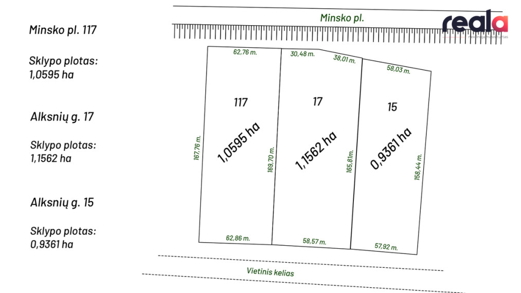 Parduodamas 3,13 ha ploto, trijų sklypų masyvas strateginėje vietoje – Minsko plente, Vilniaus r. 6