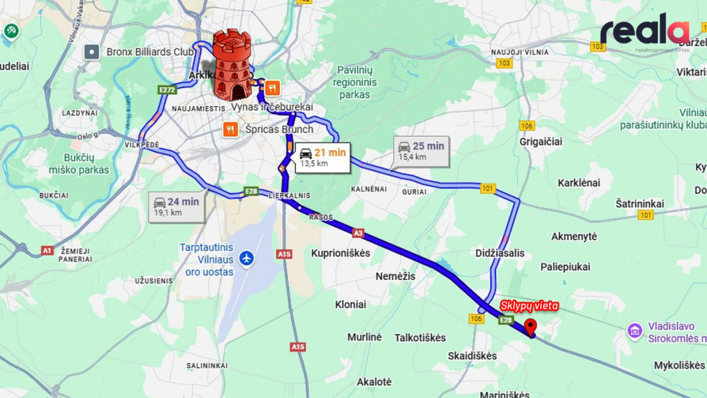 Parduodamas 3,13 ha ploto, trijų sklypų masyvas strateginėje vietoje – Minsko plente, Vilniaus r. 9