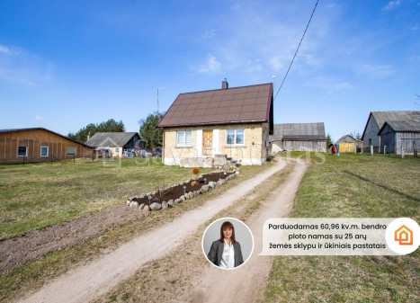 Parduodamas namas Grimzių k., Kelmės r. sav., 60.96 m2 ploto, 1 aukštai Parduodamas namas Grimzių k., Kelmės r. sav., 60.96 m2 ploto, 1 aukštai