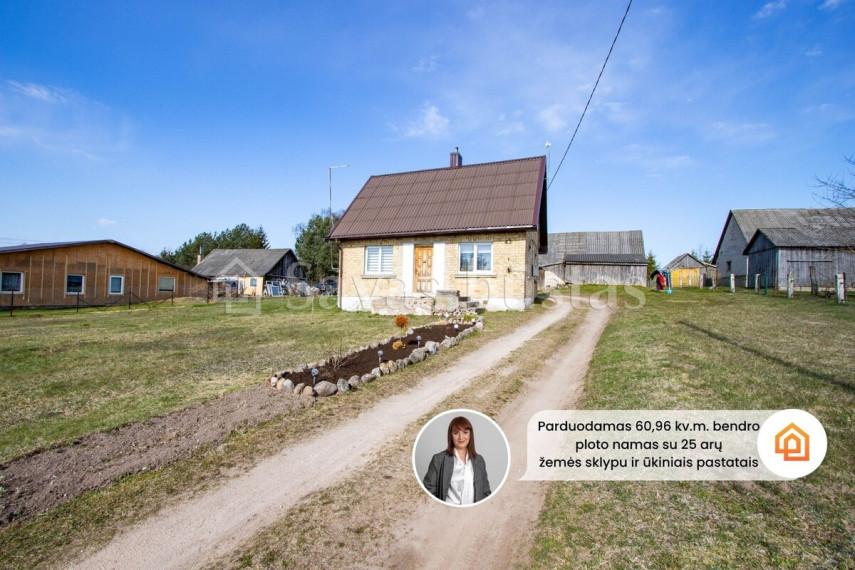 Parduodamas namas Grimzių k., Kelmės r. sav., 60.96 m2 ploto, 1 aukštai 1