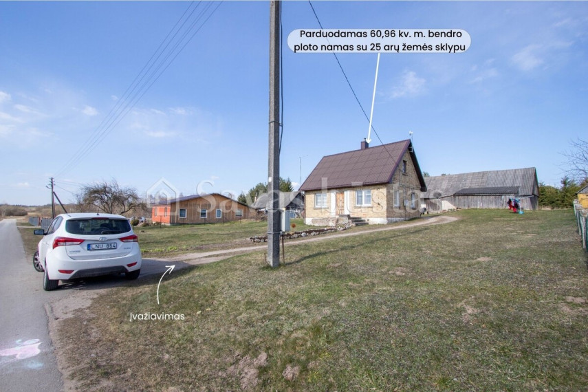 Parduodamas namas Grimzių k., Kelmės r. sav., 60.96 m2 ploto, 1 aukštai 3