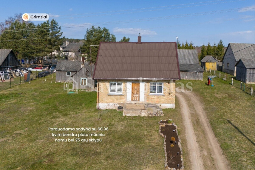 Parduodamas namas Grimzių k., Kelmės r. sav., 60.96 m2 ploto, 1 aukštai 19