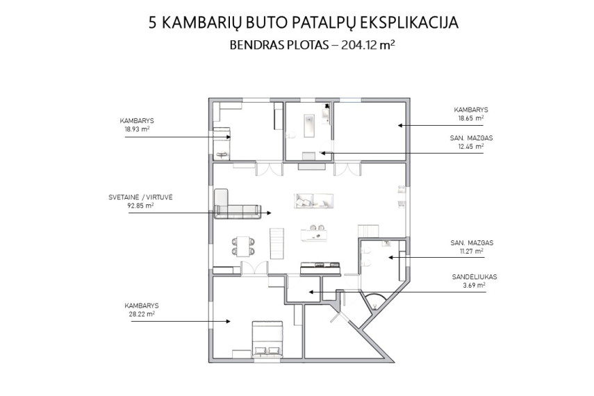 Parduodamas butas Vašingtono a., Vilniaus m., Vilniaus m. sav., 204.12 m2 ploto, 5 kambariai 22