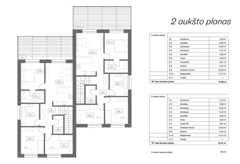 Parduodamas namas Upės g., Krėslynų k., Jonavos r. sav., 95.38 m2 ploto, 2 aukštai 46