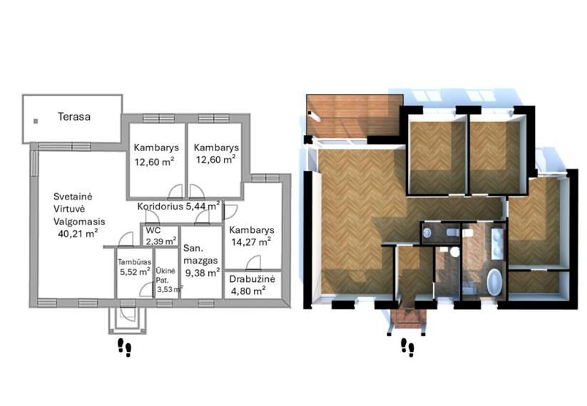 Parduodamas namas Pienių g., Agluonėnų k., Klaipėdos r. sav., 110 m2 ploto, 1 aukštai 10