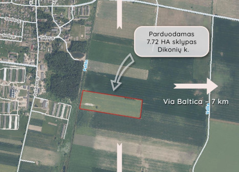 Parduodamas  sklypas Dikonių k., Panevėžio r. sav., 772 a ploto