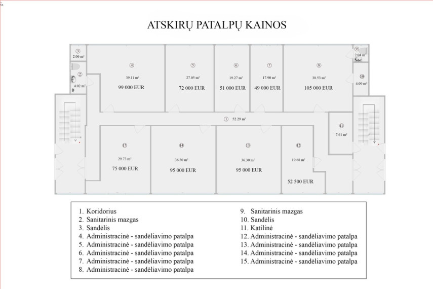 Parduodamos administracinės, kitos paskirties, paslaugų, prekybos, sandėliavimo patalpos Kuršių g., Kauno m., Kauno m. sav., 335.98 m2 ploto 21