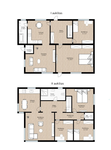 Parduodamas namas Šilainių g., Beinaičių k., Kėdainių r. sav., 330.01 m2 ploto, 2 aukštai 8