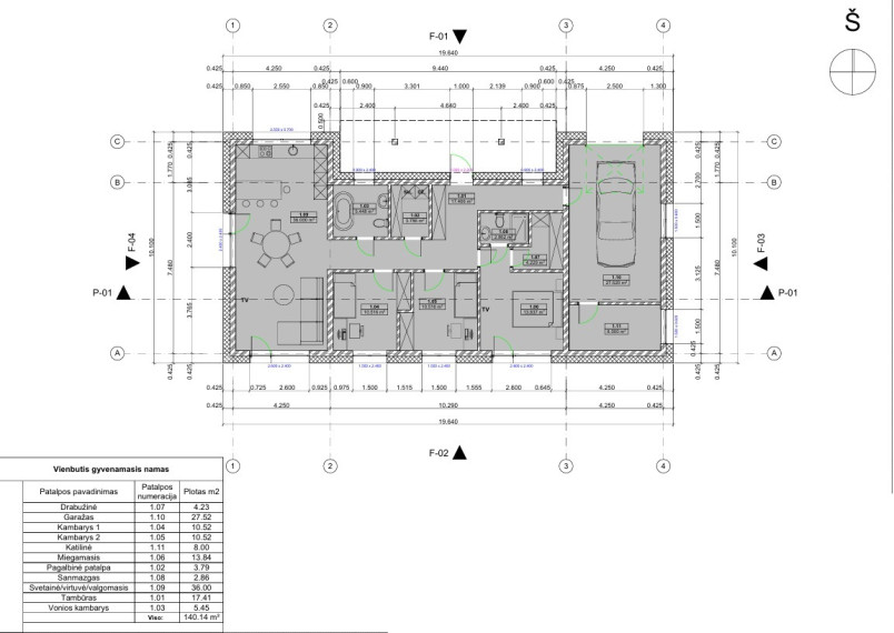 Parduodamas namas Didžiasalio g., Didžiasalio k., Vilniaus r. sav., 140.14 m2 ploto, 1 aukštai 12