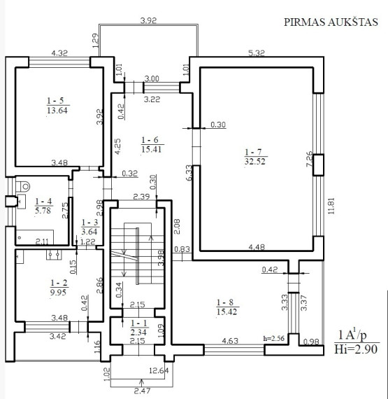 Parduodamas namas V. Kudirkos g., Naujamiesčio mstl., Panevėžio r. sav., 271.59 m2 ploto, 2 aukštai 6