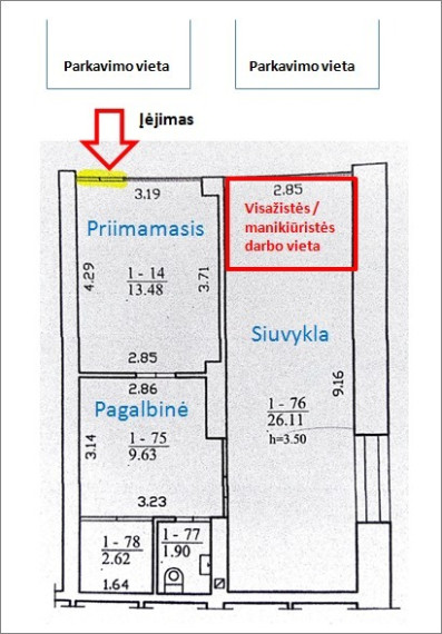 Parduodamos administracinės, paslaugų, prekybos patalpos Kauno m. sav., Kauno m., Dainava, V. Krėvės pr. 82B, 53.74 m2 ploto 24