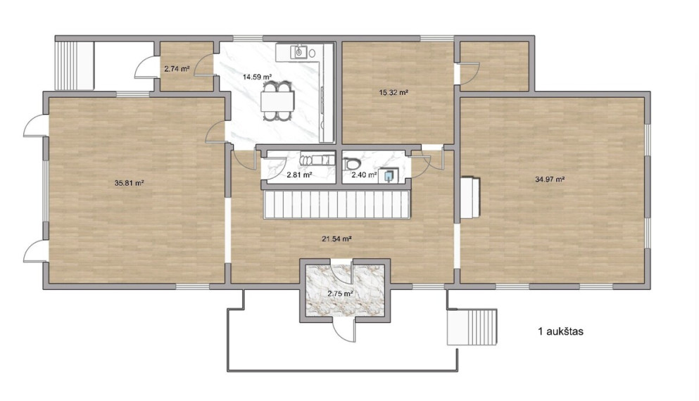 Nuomojamas namas Lenktoji g., Žvėrynas, Vilniaus m., Vilniaus m. sav., 388 m2 ploto, 2 aukštai 5
