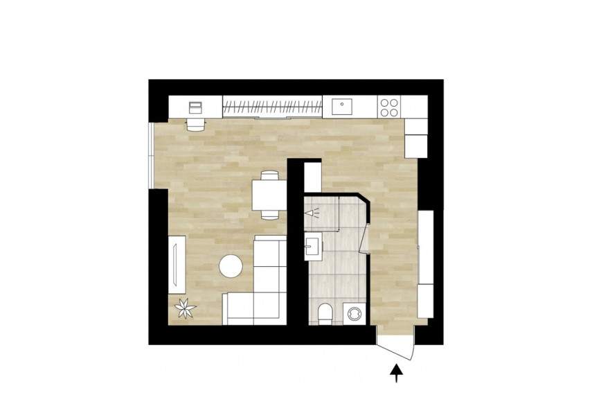Parduodamas butas Mėtų g., Bajorų k., Vilniaus r. sav., 37.63 m2 ploto, 1 kambariai 26