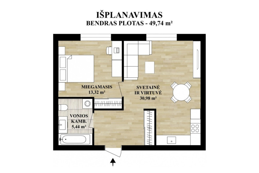Parduodamas butas Mėtų g., Bajorų k., Vilniaus r. sav., 49.74 m2 ploto, 2 kambariai 22