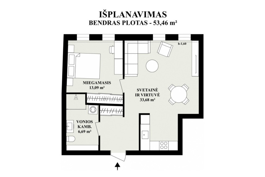 Parduodamas butas Mėtų g., Bajorų k., Vilniaus r. sav., 53.46 m2 ploto, 2 kambariai 29