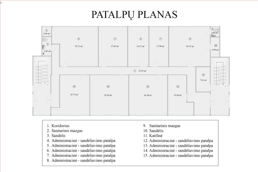 Parduodamos administracinės, kitos paskirties, paslaugų, prekybos, sandėliavimo patalpos Kuršių g., Kauno m., Kauno m. sav., 22.3 m2 ploto 10
