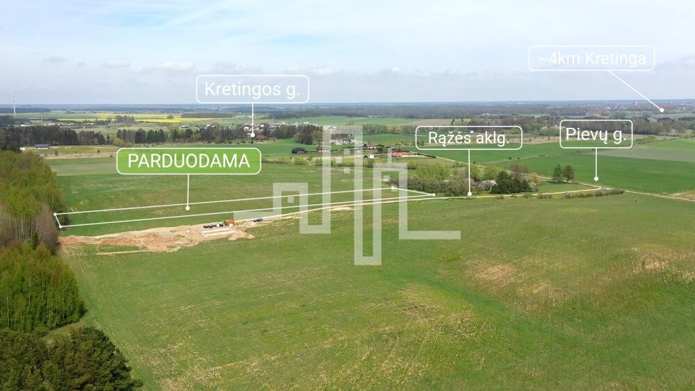 Parduodamas žemės ūkio paskirties sklypas Pievų g., Pryšmančių k., Kretingos r. sav., 100 a ploto 3