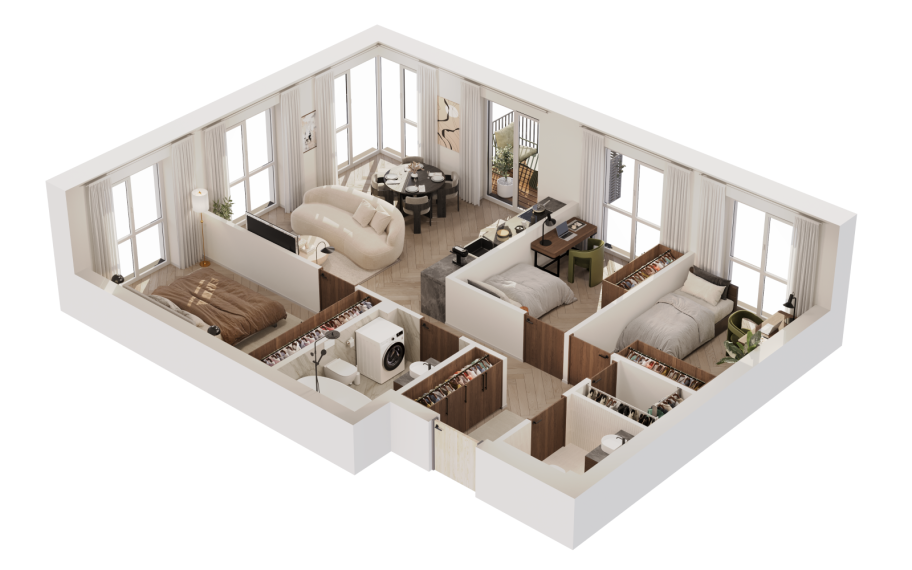 Parduodamas butas Burbiškių g., Burbiškės, Vilniaus m., Vilniaus m. sav., 75.35 m² ploto 4 kambariai 3