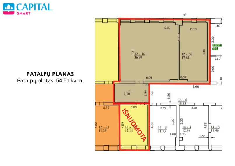 Nuomojamos administracinės patalpos Konstitucijos pr., Vilniaus m., Vilniaus m. sav., 54.61 m2 ploto 11