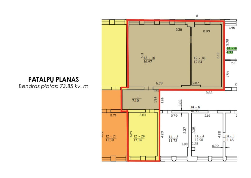 Nuomojamos administracinės patalpos Konstitucijos pr., Vilniaus m., Vilniaus m. sav., 73.85 m2 ploto 22
