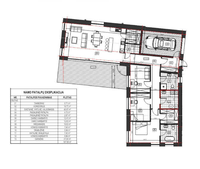 Parduodamas namas Meškėnų g., Bendorių k., Vilniaus r. sav., 167.65 m2 ploto, 1 aukštai 23