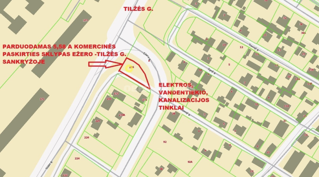 Parduodamas komercinės paskirties sklypas Tilžės g. , Centras, Šiaulių m., Šiaulių m. sav., 5.58 a ploto 10