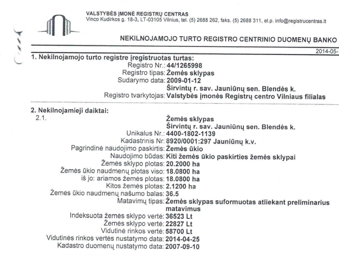 Parduodamas sklypas Blendės k., Širvintų r. sav., 2020.00 a ploto 2