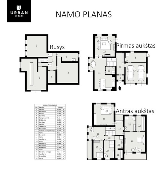 Parduodamas namas Miško g., Antežerių k., 459.98 kv.m ploto, 2 aukštai 23