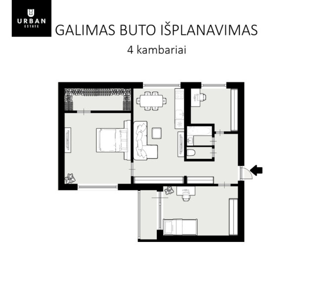 Parduodamas butas Savanorių pr., Naujamiestyje, Vilniuje, 70 kv.m ploto, 3 kambariai 16