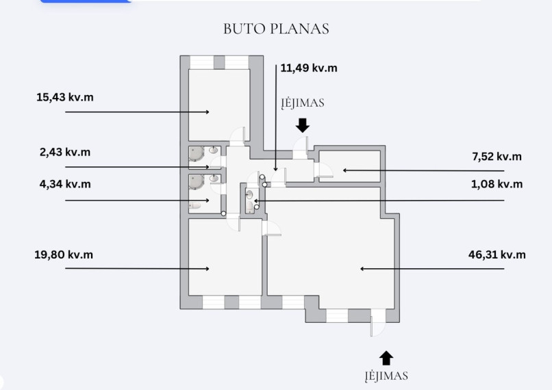 Parduodamas butas V. Šopeno g., Vilniaus m., Vilniaus m. sav., 110 m2 ploto, 4 kambariai 29