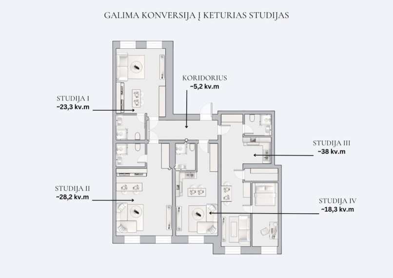 Parduodamas butas V. Šopeno g., Vilniaus m., Vilniaus m. sav., 110 m2 ploto, 4 kambariai 30