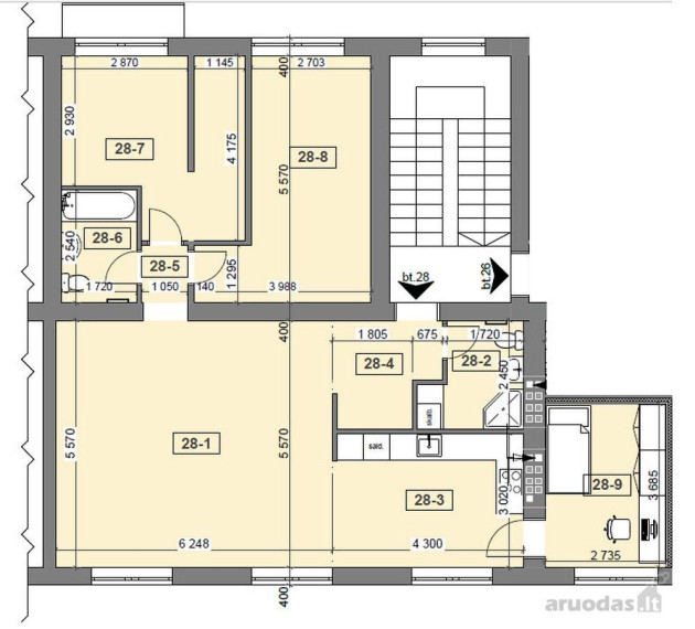 Parduodamas butas Danės g., Klaipėdos m., Klaipėdos m. sav., 106.00 m² ploto 4 kambariai 22