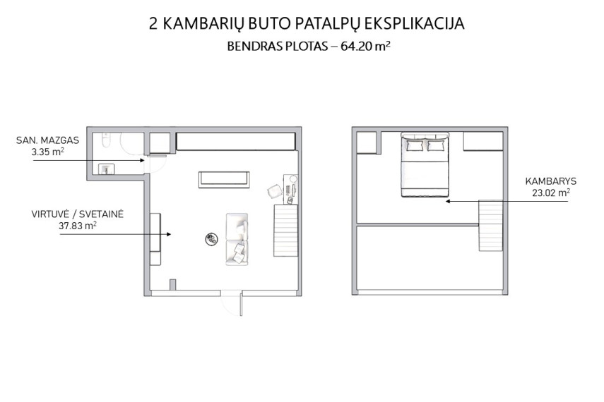 Parduodamas butas P. Vileišio g., Vilniaus m., Vilniaus m. sav., 64.2 m2 ploto, 2 kambariai 26