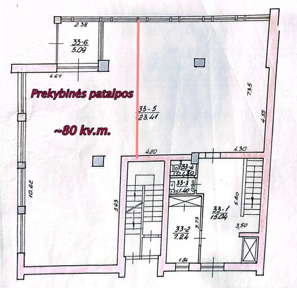 Parduodamos kitos paskirties patalpos Antakalnio g., Vilniaus m., Vilniaus m. sav., 80 m2 ploto 18