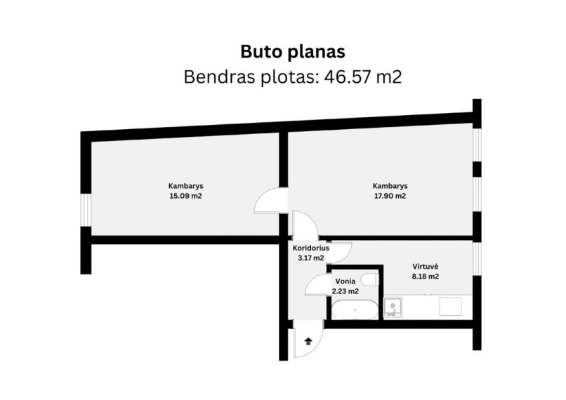 Parduodamas butas M. Daukšos g., Senamiestyje, Kaune, 46.57 kv.m ploto 7