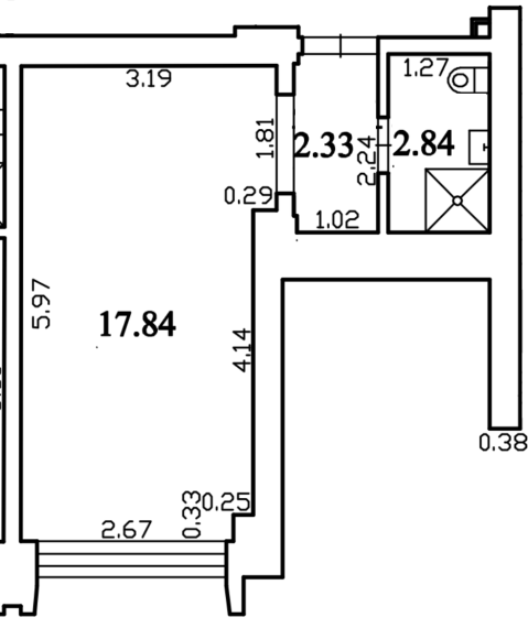 Parduodamas butas Kirtimų g., Aukštieji Paneriai, Vilniaus m., Vilniaus m. sav., 23.10 m² ploto 1 kambarys 15