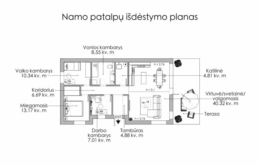 Parduodamas namas Užilgių g., Vilniaus m., Vilniaus m. sav., 96.5 m2 ploto, 1 aukštai 23