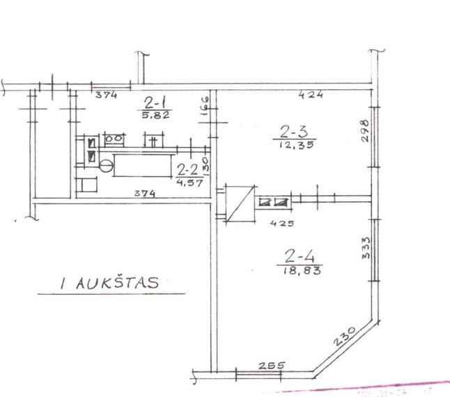 Parduodamas butas Vilniaus g., Centras, Panevėžio m., Panevėžio m. sav., 41.57 m2 ploto, 2 kambariai 8