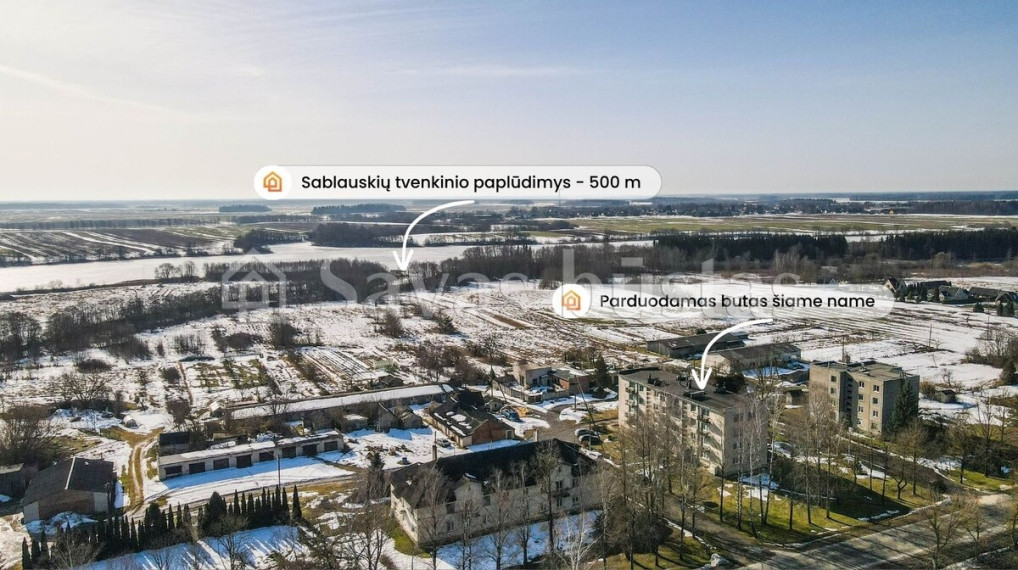 Parduodamas butas Akmenės r. sav., Menčių k., Aušros, 50 m2 ploto, 2 kambariai 17