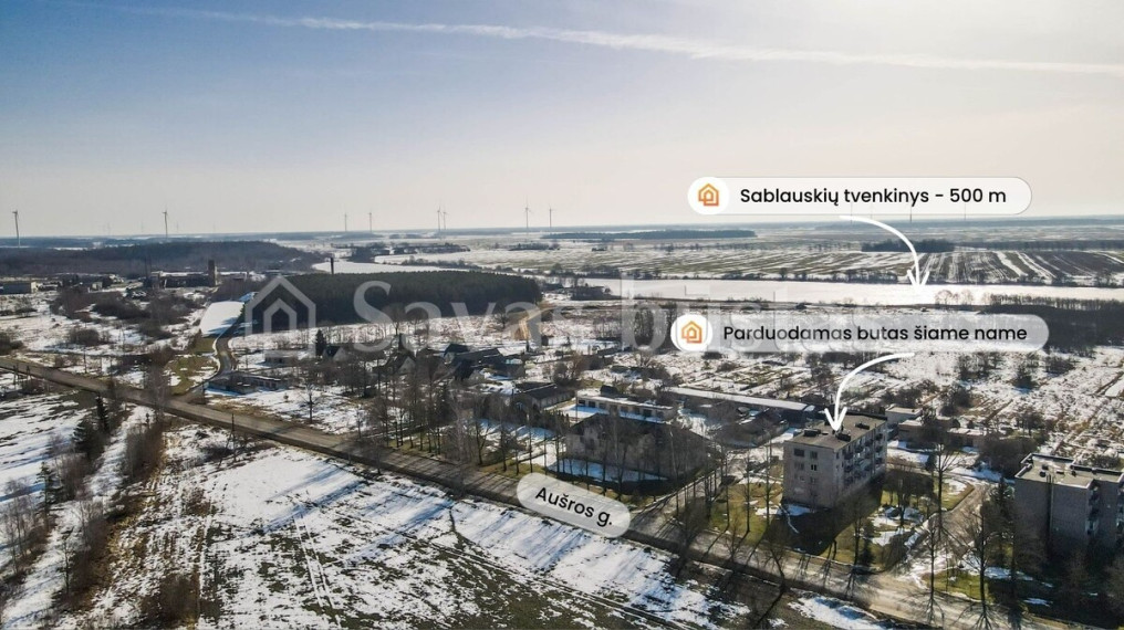 Parduodamas butas Akmenės r. sav., Menčių k., Aušros, 50 m2 ploto, 2 kambariai 18