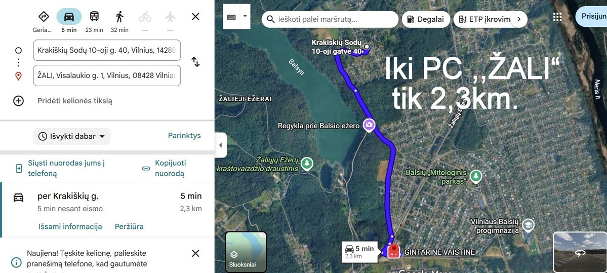 Parduodamas  sklypas Krakiškių Sodų 10-oji g., Balsiai, Vilniaus m., Vilniaus m. sav., 10 a ploto 5