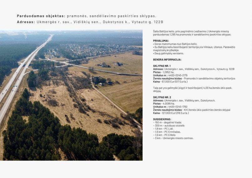 Parduodamas  sklypas Dukstynos k., Ukmergės r. sav., 129.5 a ploto 2