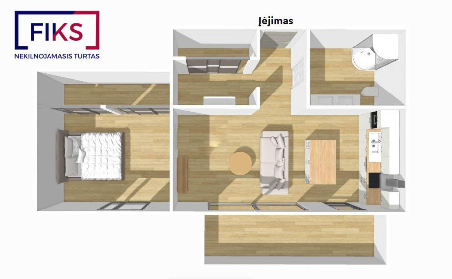 Parduodamas butas Brastos g., Vilijampolė, Kauno m., Kauno m. sav., 51.55 m² ploto 2 kambariai 40